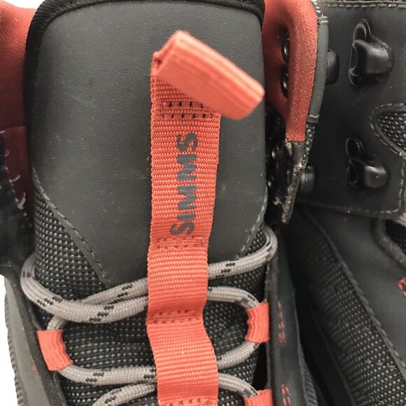 Simms Tributary Wading Boots Men's 8 Brown 12mm Felt Sole Lace Up Fishing Shoes - Picture 11 of 15